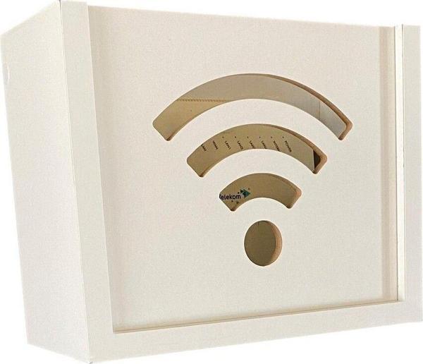 Soyart Duvar Düzenleyici Ahşap Dekoratif Beyaz Wifi Kutusu - Image 1