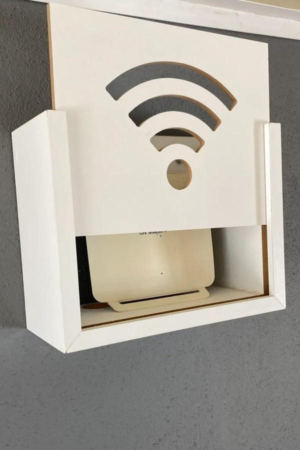 Kaliteplus Modem Saklama Kutusu Duvar Düzenleyici Mdf Uzunluk (22Cm) Genişlik (28Cm) Derinlik (12Cm) - Image 1