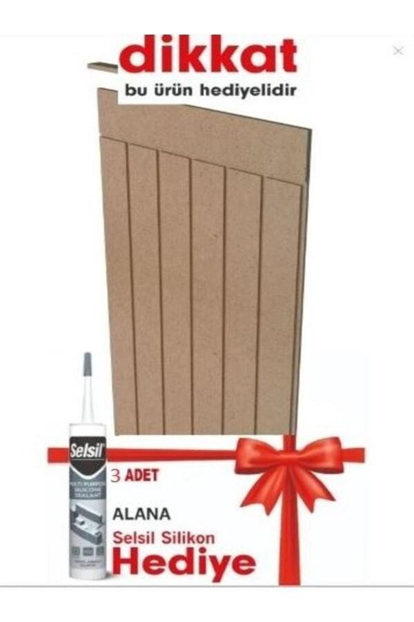Nifi Art Dekoratif Duvar Paneli ( 54 X 100 Cm) Boyanabilir Ahşap Ham Mdf Duvar Paneli 5 Adet Silikon - Image 1