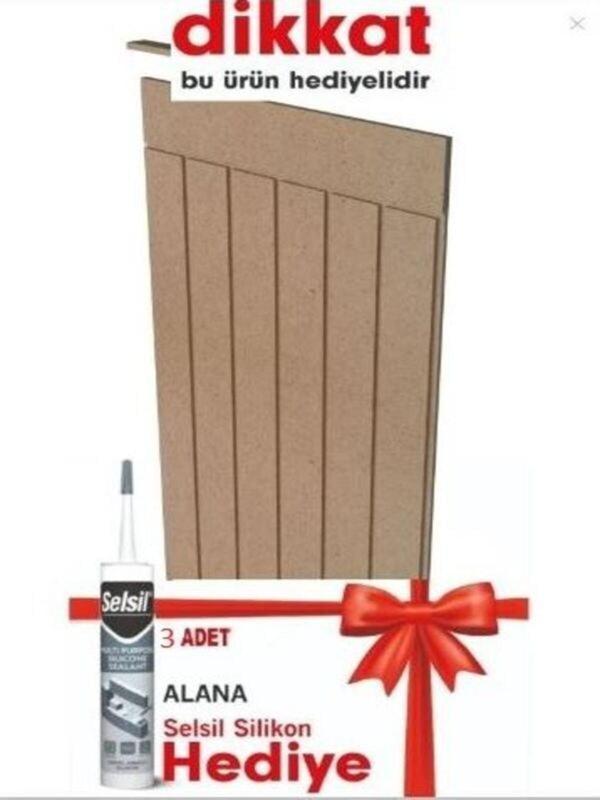 Nifi Art Dekoratif Duvar Paneli ( 54 X 100 Cm) Boyanabilir Ahşap Ham Mdf Duvar Paneli 5 Adet Silikon - Image 1