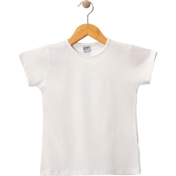 KISA KOL BASIC KIZ TSHIRT Ekru - Image 1
