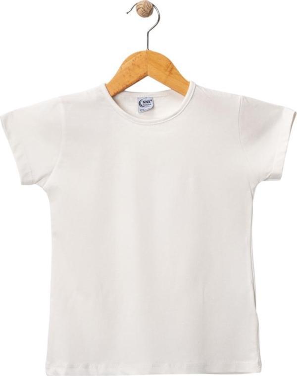 KISA KOL BASIC KIZ TSHIRT Ekru - Image 1