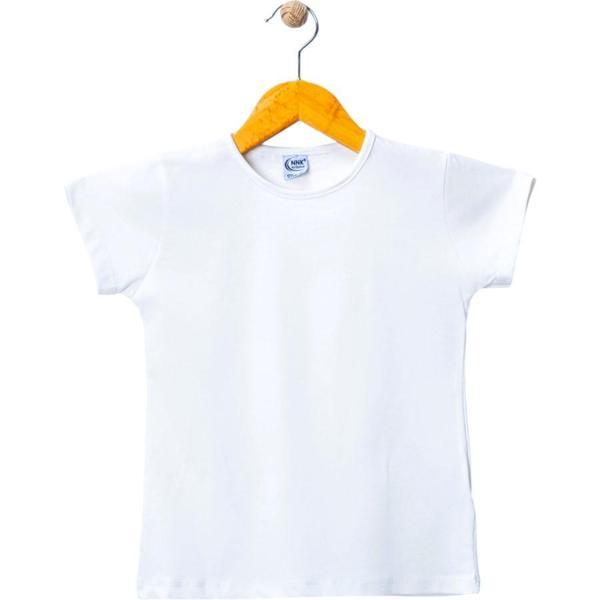 KISA KOL BASIC KIZ TSHIRT BEYAZ - Image 1