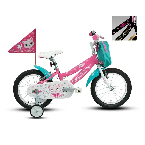 Carraro Moggy 16 jant (Siyah, Altın, Pembe) Vitessiz Çocuk Bisikleti - Image 1
