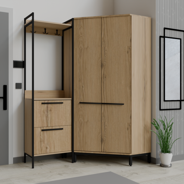 Abre Modern Köşe Portmanto Askılıklı  Vestiyer  Takımı - Image 1