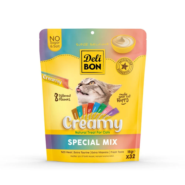 Delibon Creamy Karışık Ödül Maması Çeşit 15gr (32 Adet) - Image 1
