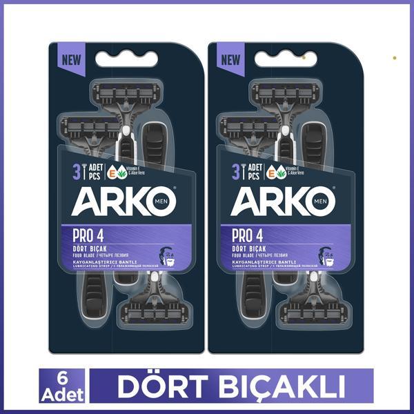 Arko Men Pro4 Dört Bıçaklı Tıraş Bıçağı 6 Adet - Image 1