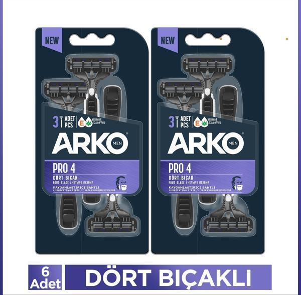 Arko Men Pro4 Dört Bıçaklı Tıraş Bıçağı 6 Adet - Image 1