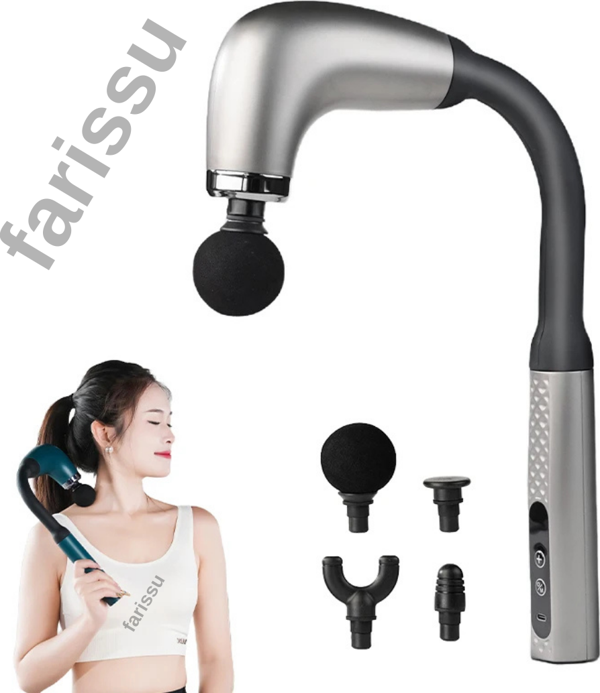 U-Bükümlü LCD Ekranlı Profesyonel Masaj Aleti – 9 Hız / 9 Mod, 4 Masaj Başlığı - Image 1