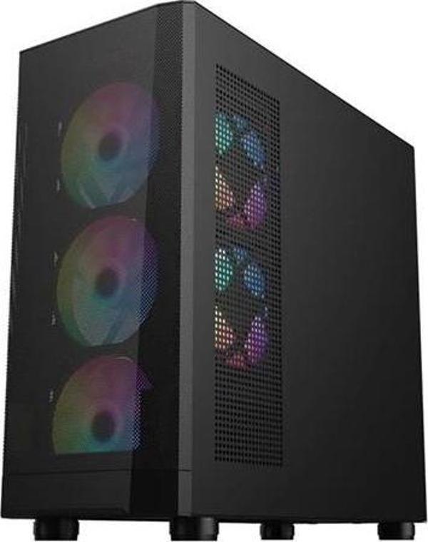 1st Player Fd5-m Siyah 600w 80+ Argb 4x12cm Fan Temperli Cam Mesh Usb 3.0 M-atx Kasa - Image 1