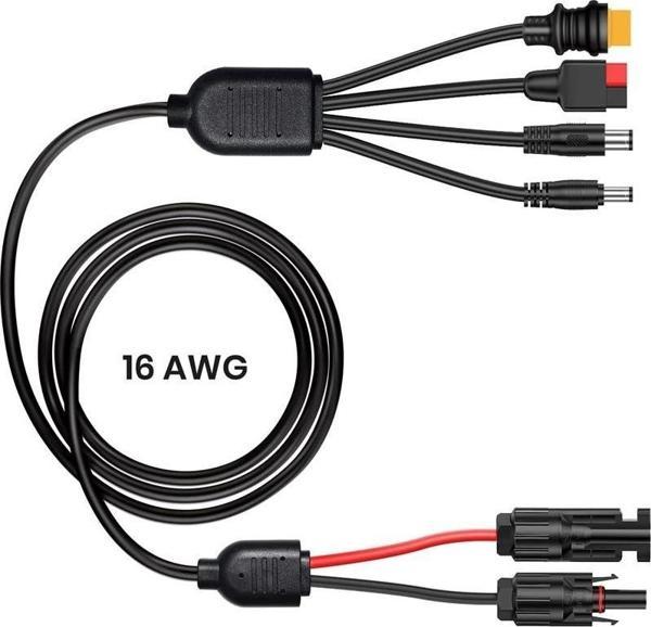 Flexsolar 4 In 1 Cable Güneş Enerjisi İstasyonu Jeneratörü Ve Güneş Paneli İçin Anderson Adaptör - Image 1