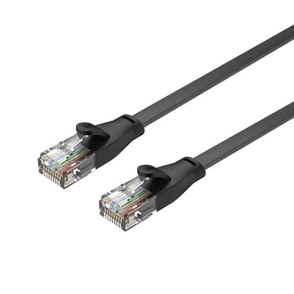Unıtek Cat6 Patch Kablo 15mt Flat 1gbps, Siyah (c1814gbk) - Image 1