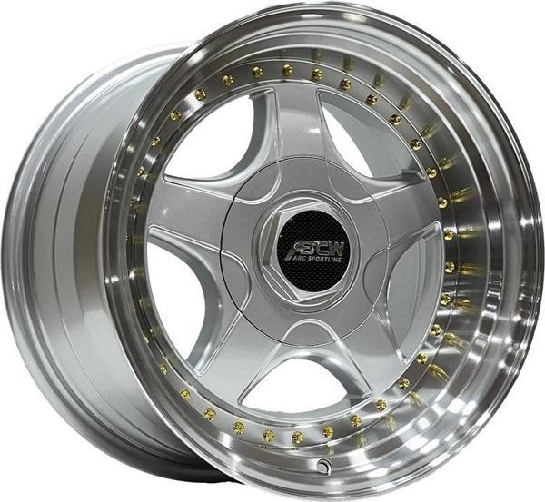 10 X 17 BCH-7813 5X112/120 ET30 72.56 SILVER LIP MAC+GOLD RIVETS - Image 1