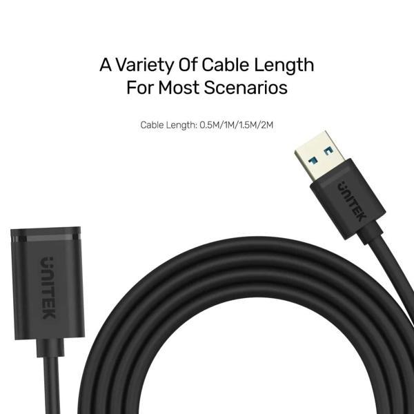 Unıtek Usb3.0(m) To Usb3.0(f) Uzatma Kablo 2mt 5gbps (y-c459gbk) - Image 1