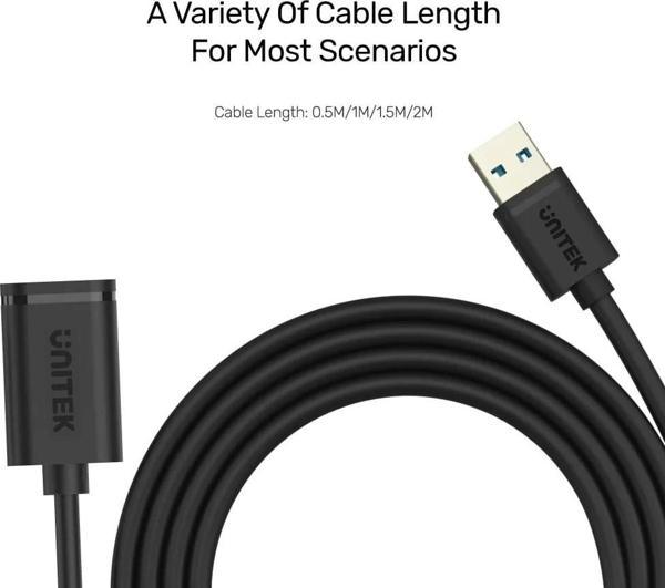 Unıtek Usb3.0(m) To Usb3.0(f) Uzatma Kablo 2mt 5gbps (y-c459gbk) - Image 1
