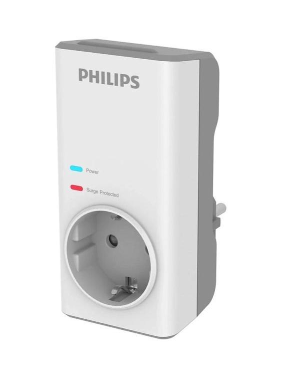 Phılıps Chp7010w/10, Tekli, Akım Korumalı Priz, 1140 Joules, (beyaz) - Image 1
