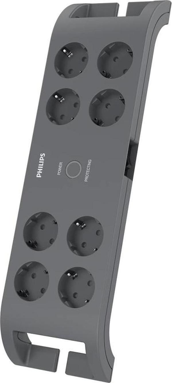 Phılıps Spn3180a/62, 8 Soket, Akım Korumalı Priz, 2400 Joules, 2mt Kablo, (gri) - Image 1