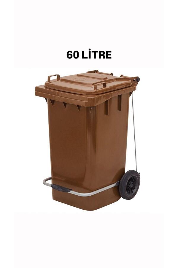 Elcy 60 Lt Kahverengi Pedallı Çöp Konteyneri - Image 1