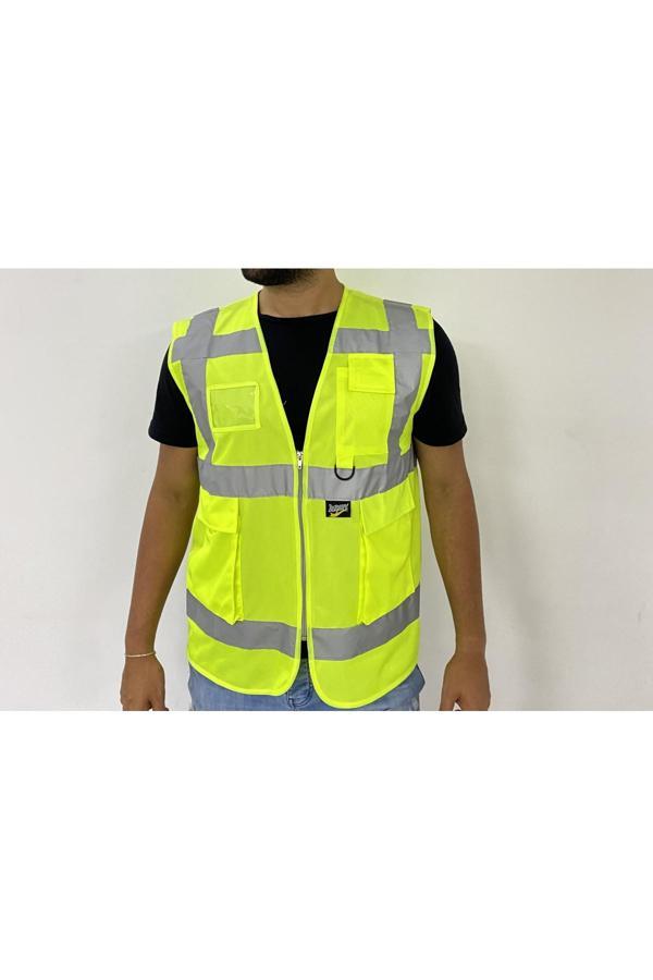 Motosiklet Yüksek Görünümlü Yelek Reflektörlü Fermuarlı Reflektik Motorcu Yelek Yeni Yasaya Uygun  MTRRFLT-SR-XL - Image 1