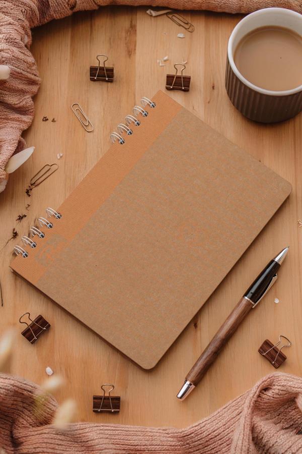 Prestij Heart Kraft Çizgili Defter 17x24 - Image 1