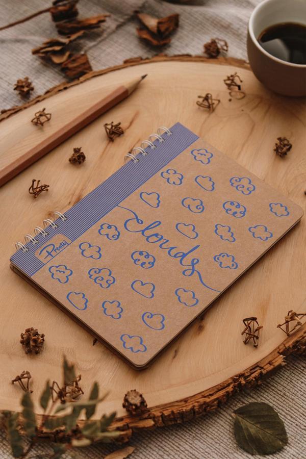 Prestij Clouds Kraft Kareli Defter 17x24 - Image 1