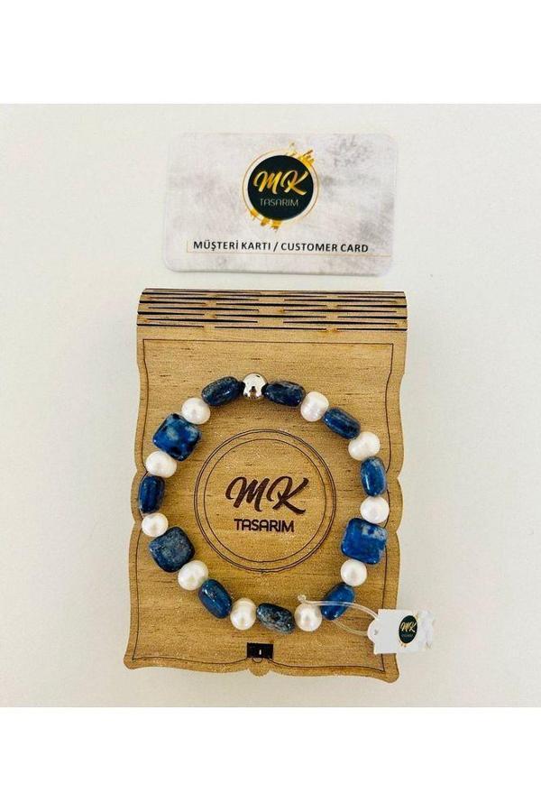 MK TASARIM Gerçek Inci -lapis Lazuli Bileklik MKT.1.048 - Image 1