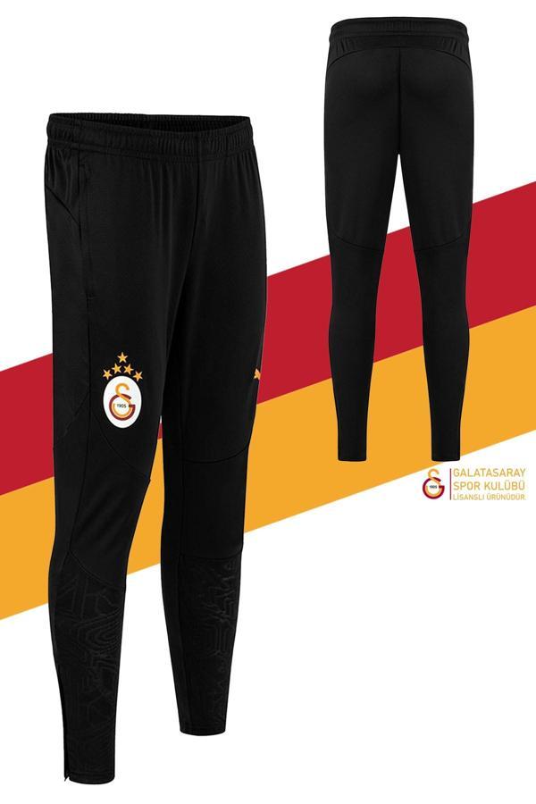 Galatasaray Orijinal Lisanslı A Takım Antrenman 5 Yıldızlı Eşofman Alt Siyah - Image 1