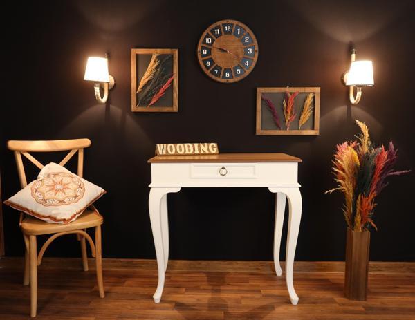 Wooding Mobilya 80 Cm Çekmeceli Masif Beyaz Naturel Dresuar - Image 1