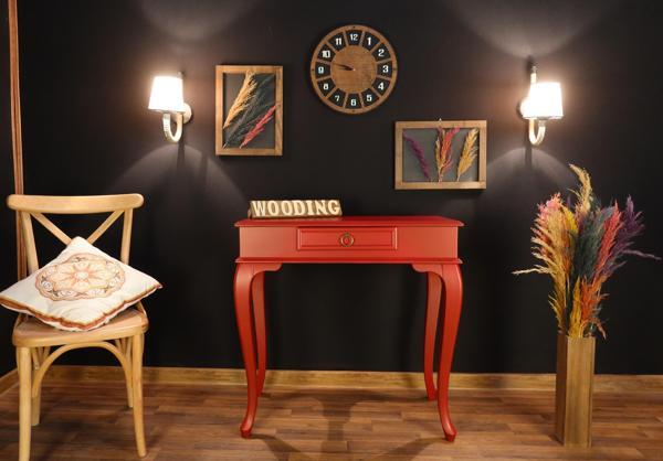 Wooding Mobilya 80 Cm Çekmeceli Masif Kırmızı Dresuar - Image 1