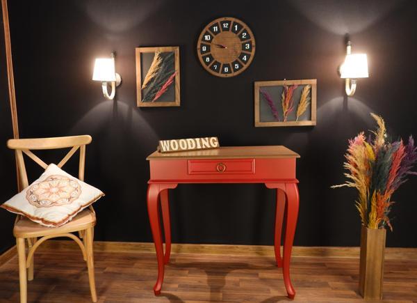 Wooding Mobilya 80 Cm Çekmeceli Masif Kırmızı Natürel Dresuar - Image 1