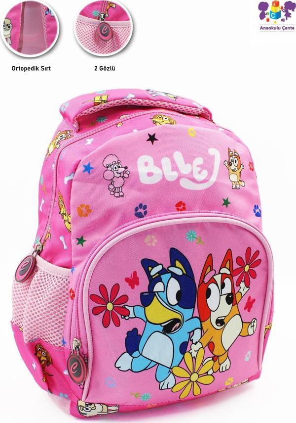 2 Gözlü Bluey Anaokulu Çantası - Kız Çocuk Çanta Kreş Çantası - Bluey Çanta - Image 1