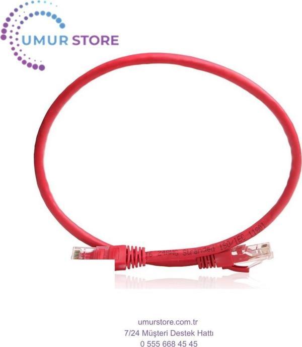 0.50M Cat6 CU AWG24/7 UTP Kırmızı Network Kablo - Image 1