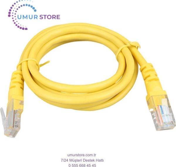 1.5 Metre Sarı 24 Awg Cat5 Ethernet Kablosu 150 cm Jack Soketleri Takılı Hazır Internet Kablosu - Image 1