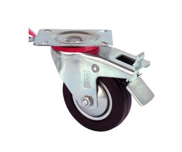 Servis Tekeri - Tablalı Frenli Siyah Döner - Çap 100 Mm - Image 1