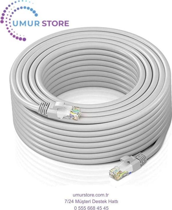 15 Metre Cat6 Patch Kablo 15M Ethernet Kablosu Utp Lan Kablosu Internet Kablosu Gri Renk - Image 1