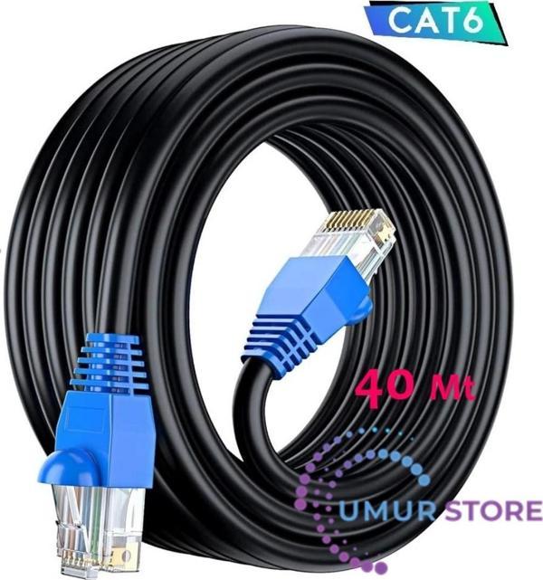 40 Metre Cat6 İnternet Kablosu Dış Mekan Dış Ortam Outdoor High Speed 2 Katmanlı - Image 1