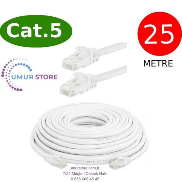 Cat5 Network Ethernet Internet Kablosu RJ45 - RJ45 25 Metre Patch Kablo Uyumlu - Image 1