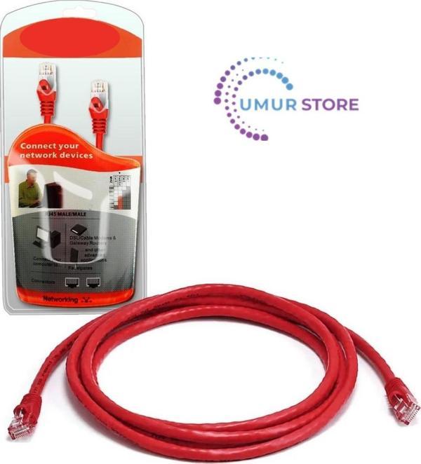 Cat5 Patch Network Ethernet Kırmızı 1.5mt Pc-Hub - Image 1