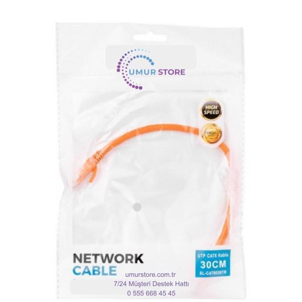 Cat6 Patch 30CM Kablo (Turuncu) - Image 1