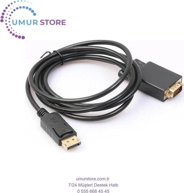 Display Port To VGA Kablo Display VGA Dp To VGA 1.8m Displayport Erkek VGA Erkek Kablo 1.8 Metre Çev - Image 1