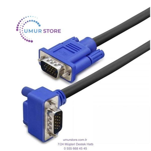 VGA Erkek Erkek 90 Derece Kablo 15 Pin VGA Doksan Derece Kablo 5m - Image 1