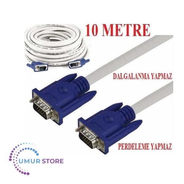 Vga To Vga 10 Metre Bilgisayar Laptop Projeksiyon Bağlantı Kablosu - Image 1