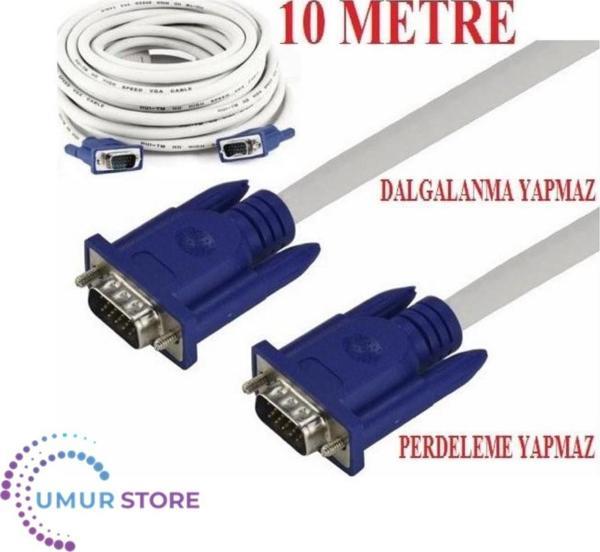 Vga To Vga 10 Metre Bilgisayar Laptop Projeksiyon Bağlantı Kablosu - Image 1