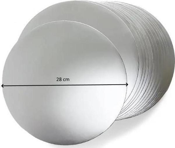 Turta Mendili / Pasta Altlığı Gümüş Yuvarlak 28 cm 10 adet - Image 1