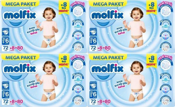 Molfix Bebek Bezi Beden:6 (15+KG) Extra Large 320 Adet Mega Avantaj Fırsat Pk - Image 1