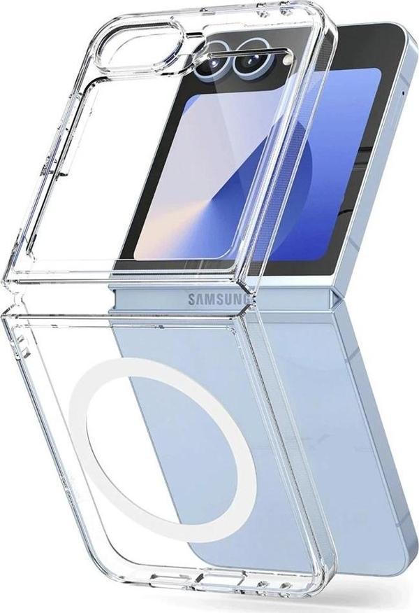 Samsung Galaxy Z Flip7 Kılıf Magsafe Özellikli Şeffaf Silikon Kapak - Image 1