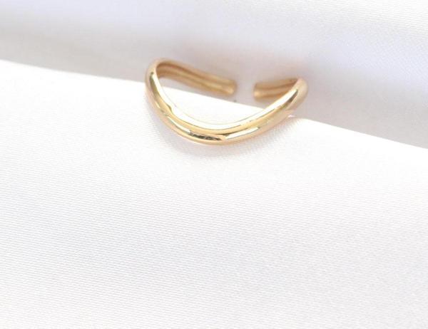 Yassı Gold Renk Ayarlanabilir Yüzük - Image 1