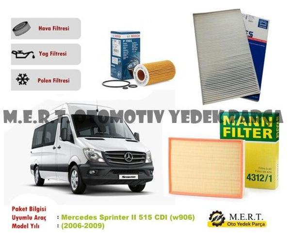 Mercedes Sprinter 515 Cdı W906 Filtre Bakım Seti (2006-2009) (492121179) - Image 1