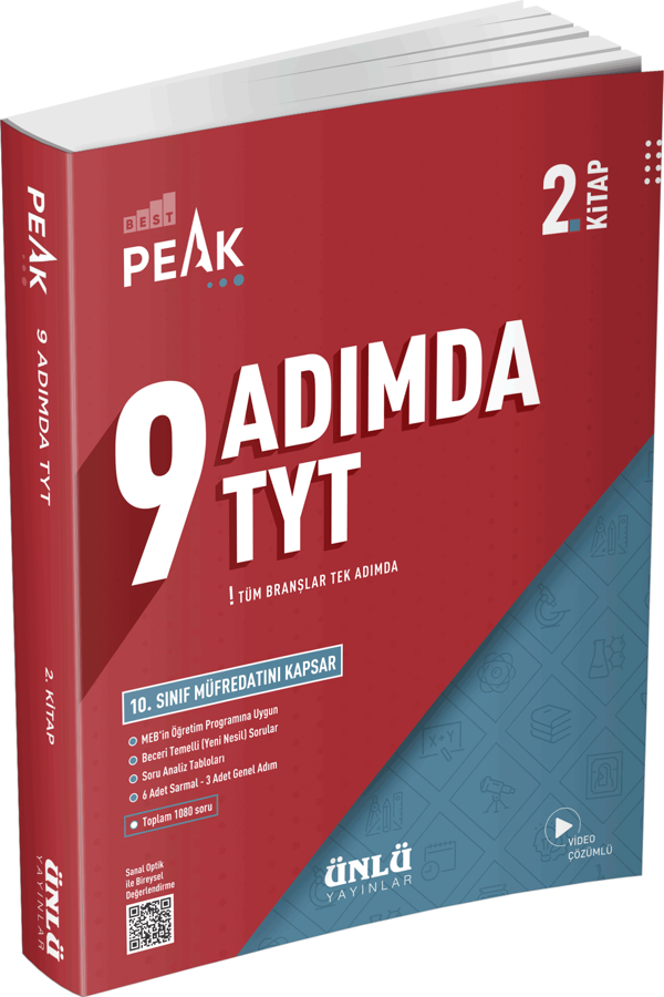 Ünlü Yayınları 9. Sınıf 9 Adımda Tyt Peak 2. Kitap Soru Bankası - Ünlüler Yayınları - Image 1