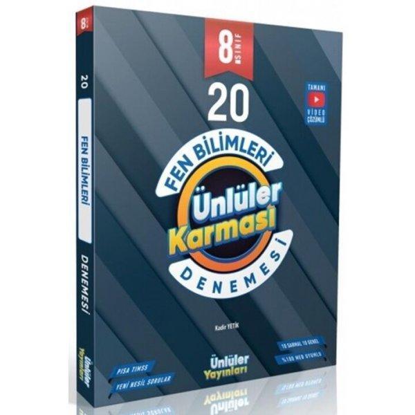 Ünlüler Yayınları 8. Sınıf Fen Bilimleri 20 Deneme - Ünlüler Yayınları - Image 1